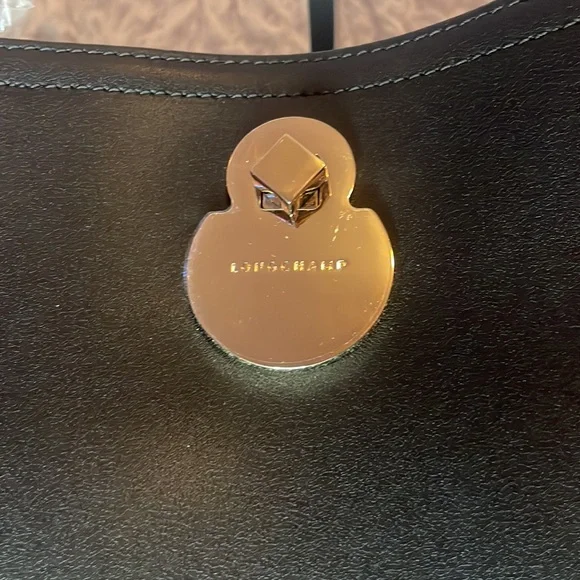 New Longchamp Cavalcade Lambskin Leather Shoulder Tote Bag Purse Black - Picture 6 of 16